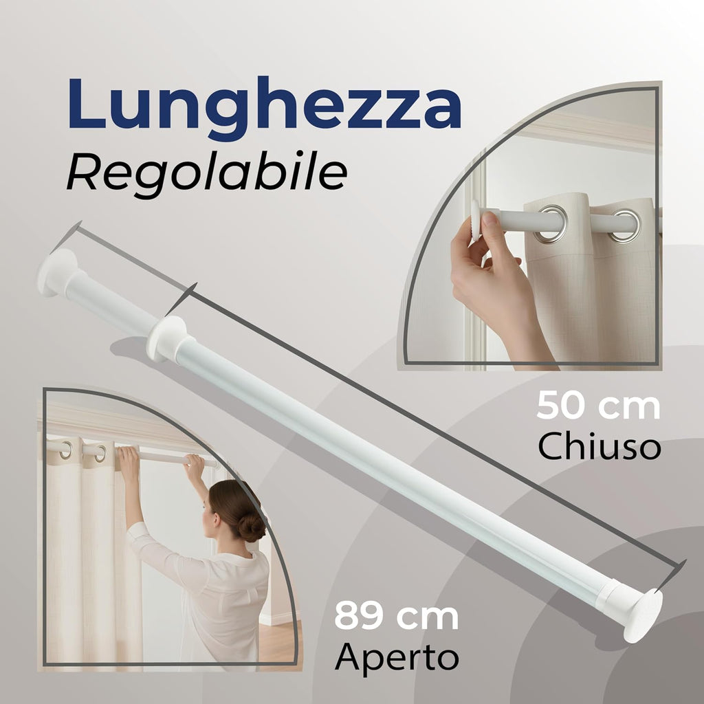 Bastone tenda a pressione estendibile senza fori