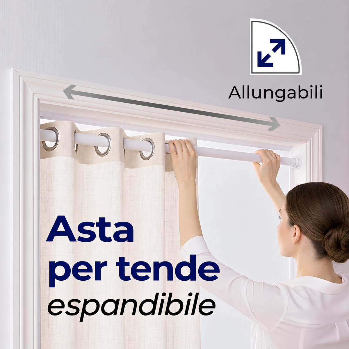 Bastone tenda a pressione estendibile senza fori