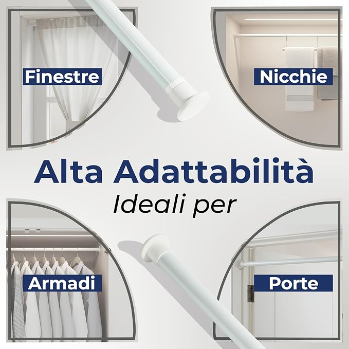 Bastone tenda a pressione estendibile senza fori